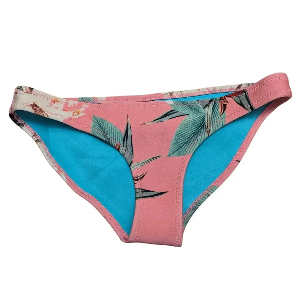 Triangl Pink Floral Neoprene‎ Bikini Bottoms Coastal Blossom Beach Sporty Pastel